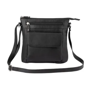 Franco Bonini - 1316 Leather Shoulder Bag With Organiser - Black Shop Grab Offer