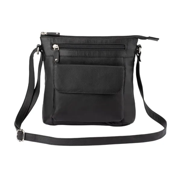 Franco Bonini - 1316 Leather Shoulder Bag With Organiser - Black Shop Grab Offer