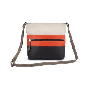 Franco Bonini - 21-0022 Leather Long Strap Square Handbag - Orange Multi Todays Mega Savings Shop Grab Offer