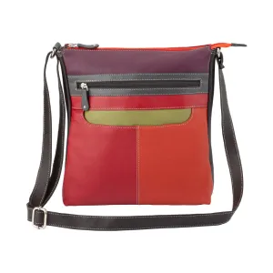 Mega Savings Now Shop Smart Save Franco Bonini - 4557 Slim Shoulder Crossbody Leather Bag - Orange Multi