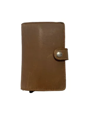 Oran - Dl-02 Leather Spring Load 8 Card Wallet - Brown Flash Sale Alert Now Special Offer Inside