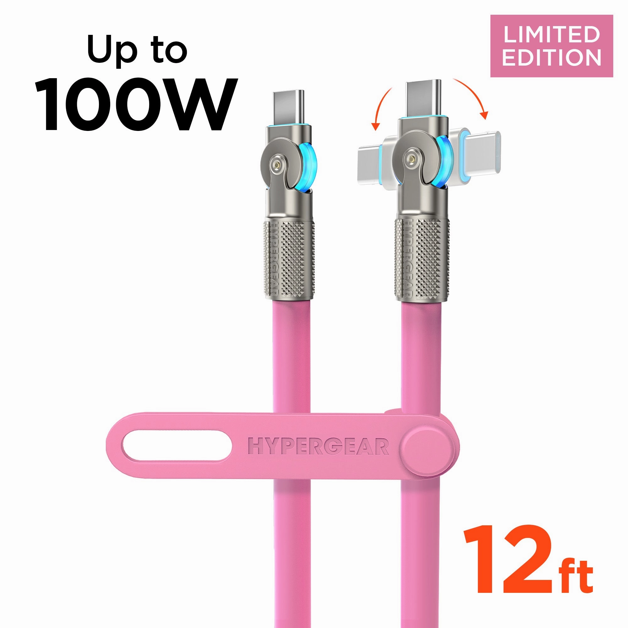 Chunky180 100W Usb-C To Usb-C Rugged Fast Charge Cable | 12Ft | Pink Hot Price Drop