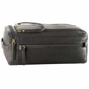 Derek Alexander Leather Toiletry Case Twin Top Zip Mega Discount Event