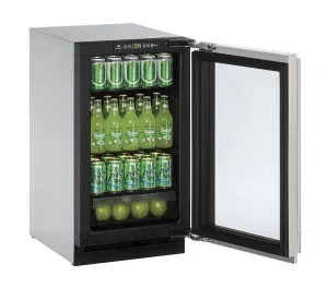 U-Line U2218RGLINT01A 18" Glass Door Refrigerator Integrated Frame Left-Hand Hinge