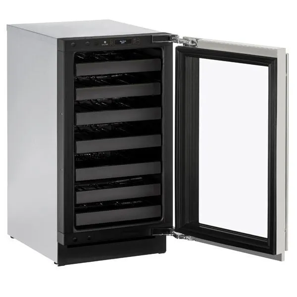 U-Line U3018WCS15B 3018Wc 18" Wine Refrigerator With Stainless Frame Finish And Left-Hand Hinge Door Swing (115 V/60 Hz Volts /60 Hz Hz)