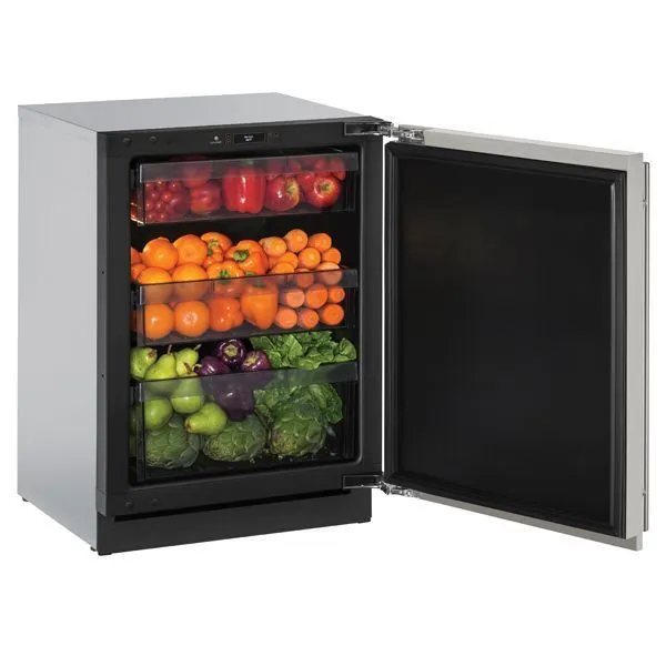U-Line U3024RS00B 3024R 24" Refrigerator With Stainless Solid Finish And Field Reversible Door Swing (115 V/60 Hz Volts /60 Hz Hz)