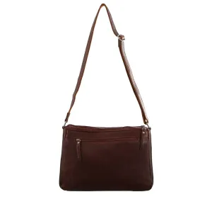 Milleni - Nl9426 Leather Multi Compartment Cross-Body Bag - Chestnut Hot Pick Deal