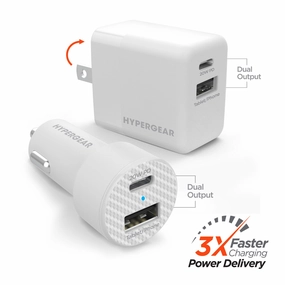 Usb-C Power Delivery Bundle | 20W Usb-C Pd   12W Usb Fast Wall Charger And Fast Car Charger | White Trending Hot Deal Trending Now Offer