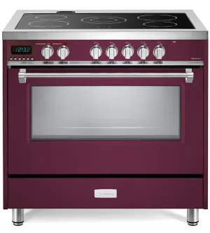 Verona VDFSEE365BU Burgundy 36" Designer Electric Glass Top Range - Designer Series