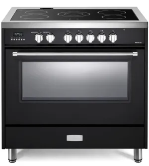 Verona VDFSEE365E Matte Black 36" Designer Electric Glass Top Range - Designer Series