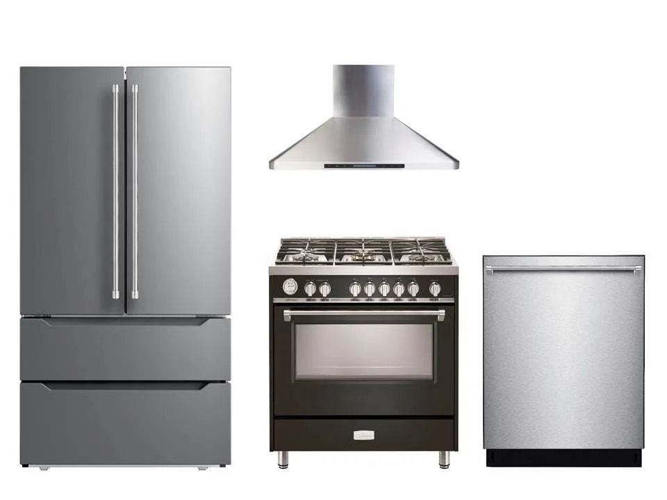Verona VDFSGG365E Matte Black 36" Designer Gas Range