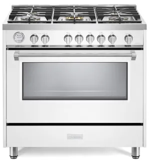 Verona VDFSGG365W White 36" Designer Gas Range