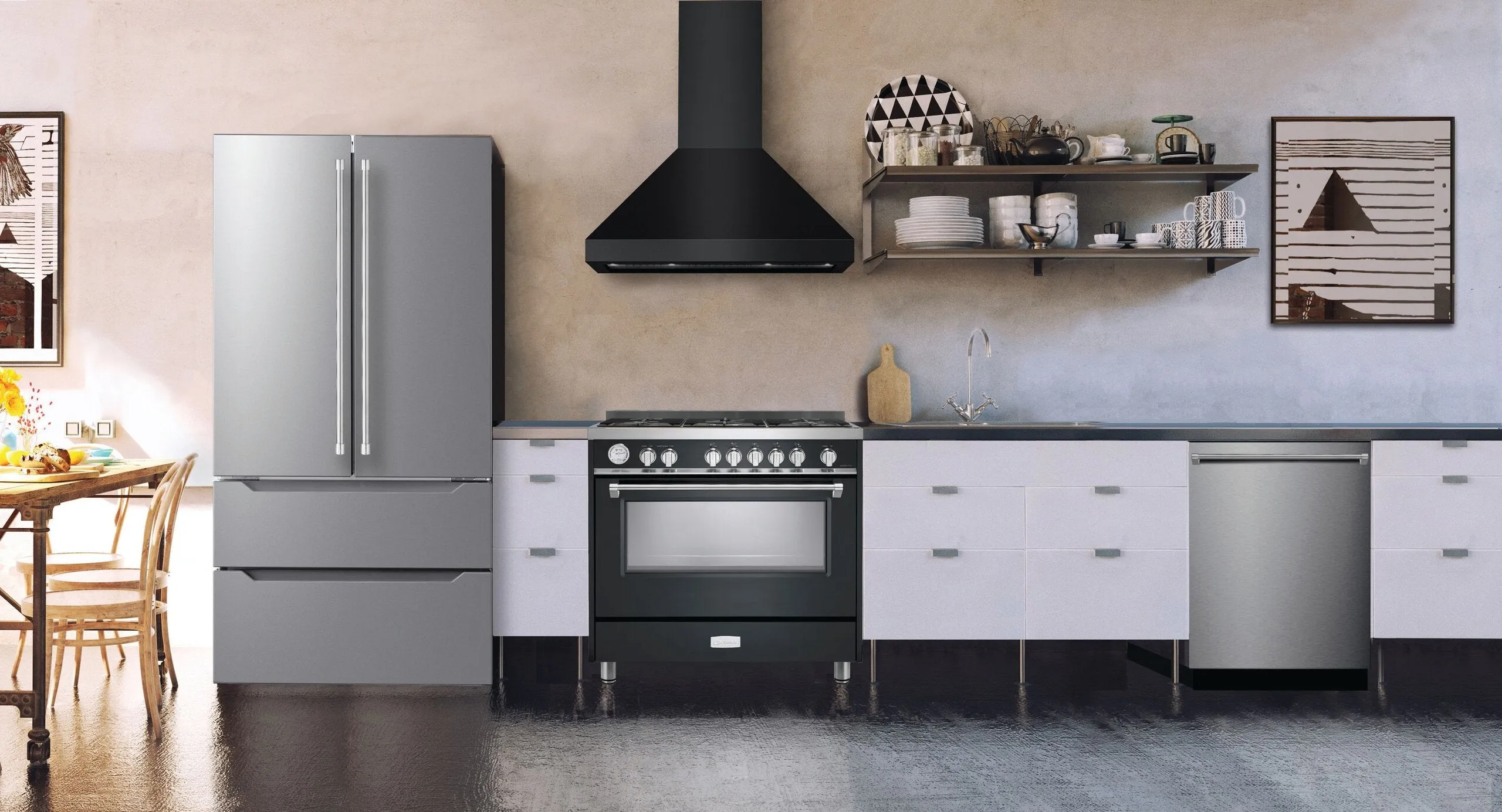 Verona VECHW36GE 36" Designer Chimney Wall Hood- 600 Cfm - 4 Speeds