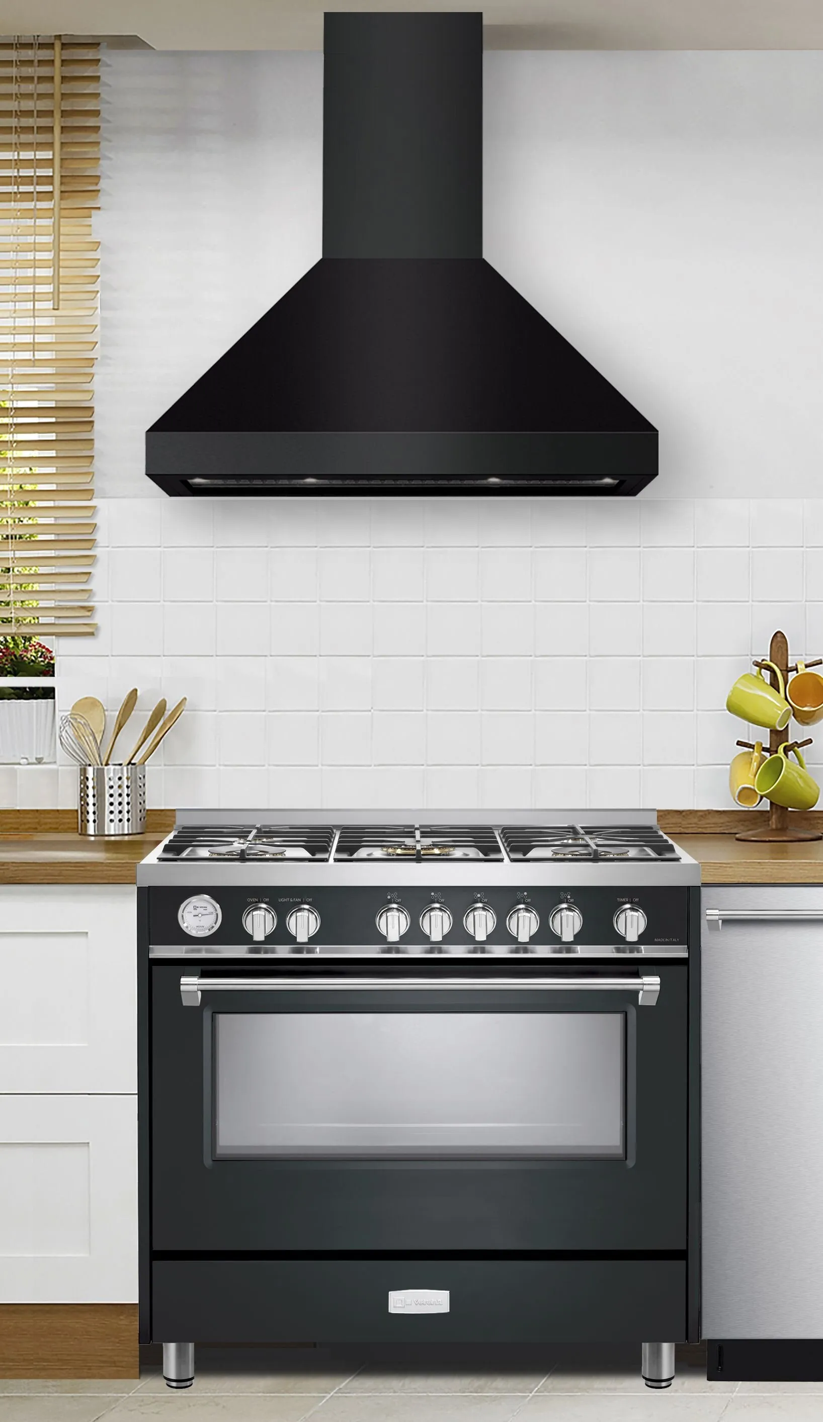 Verona VECHW36GE 36" Designer Chimney Wall Hood- 600 Cfm - 4 Speeds