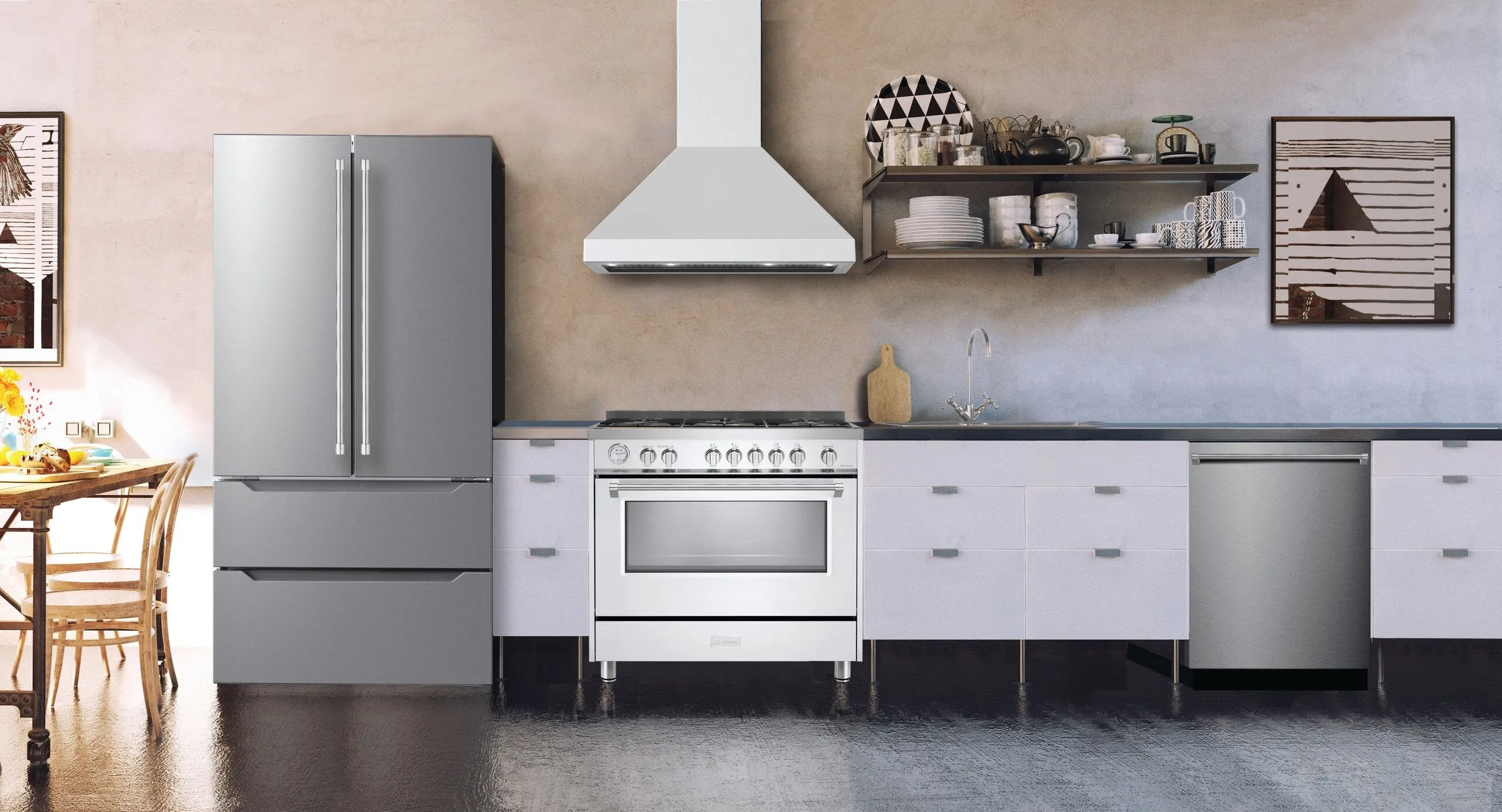 Verona VECHW36GW 36" Designer Chimney Wall Hood- 600 Cfm - 4 Speeds