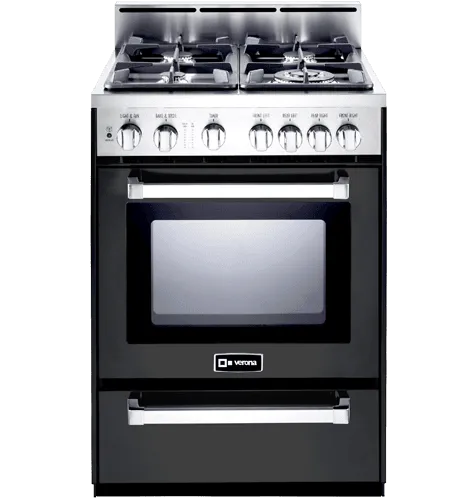 Verona VEFSGG244NE Matte Black 24" Gas Range