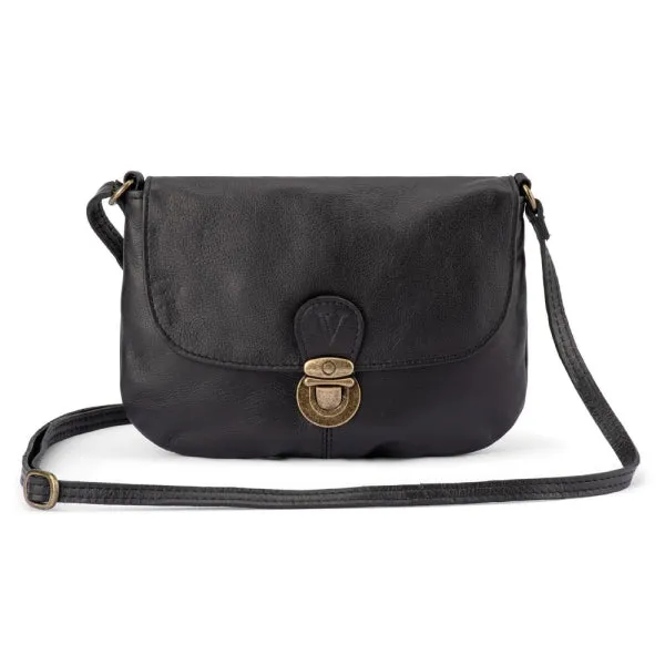 Limited Stock Deals Verona - Vhb-04 Micro Leather Flap Handbag - Black