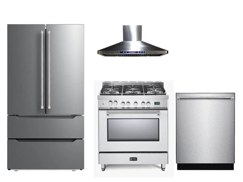 Verona VPFSGE365W White 36" Dual Fuel Single Oven Range - Prestige Series