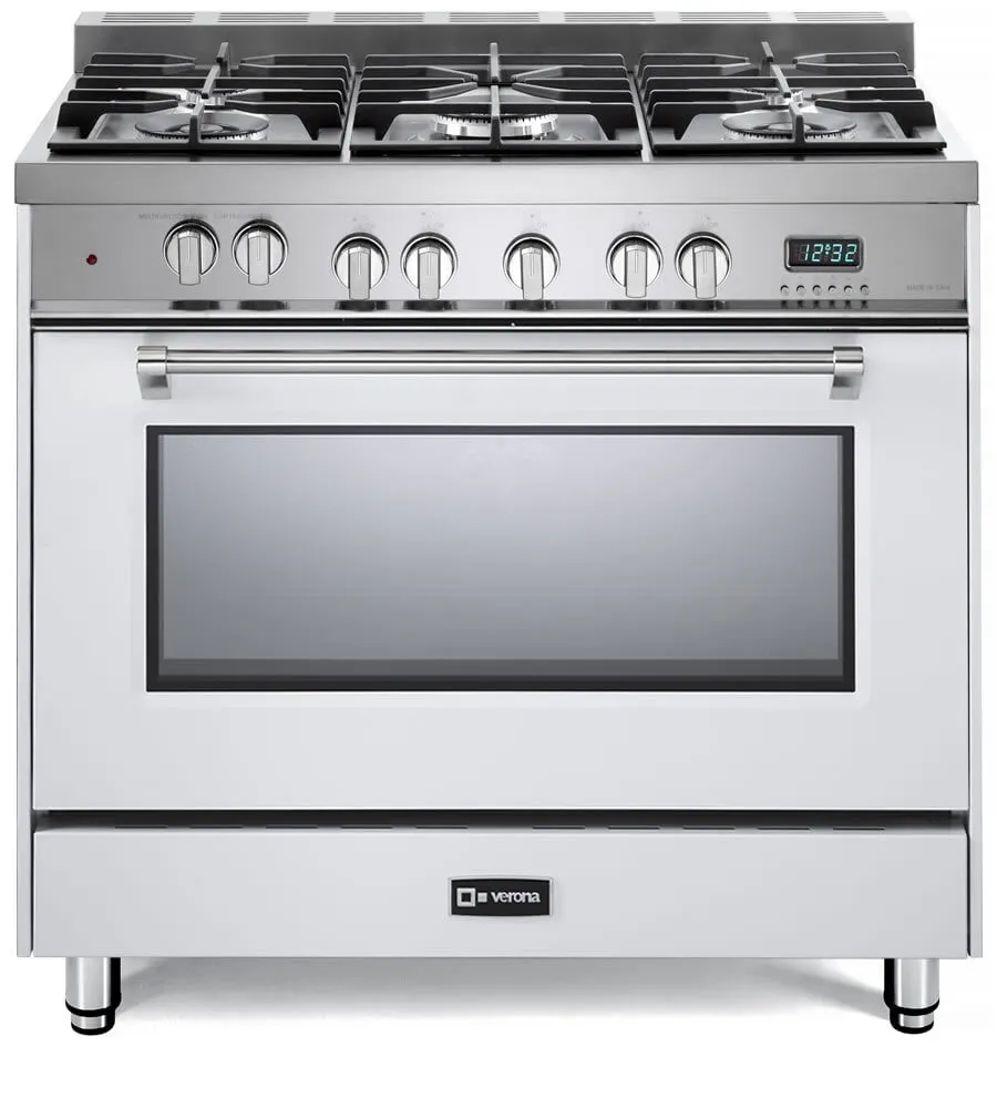 Verona VPFSGE365W White 36" Dual Fuel Single Oven Range - Prestige Series