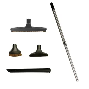 VPC Vacuum Attachment Kit with Stainless Telescopic Wand & 4-Piece Cleaning Kit Accessories | 1 1/4 inch (32mm) Inner Diameter | Designed to Fit All Brands