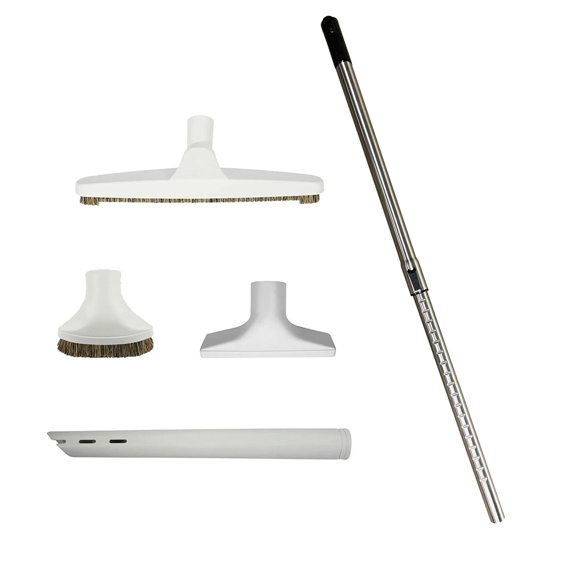 VPC Vacuum Attachment Kit with Stainless Telescopic Wand & 4-Piece Cleaning Kit Accessories | 1 1/4 inch (32mm) Inner Diameter | Designed to Fit All Brands