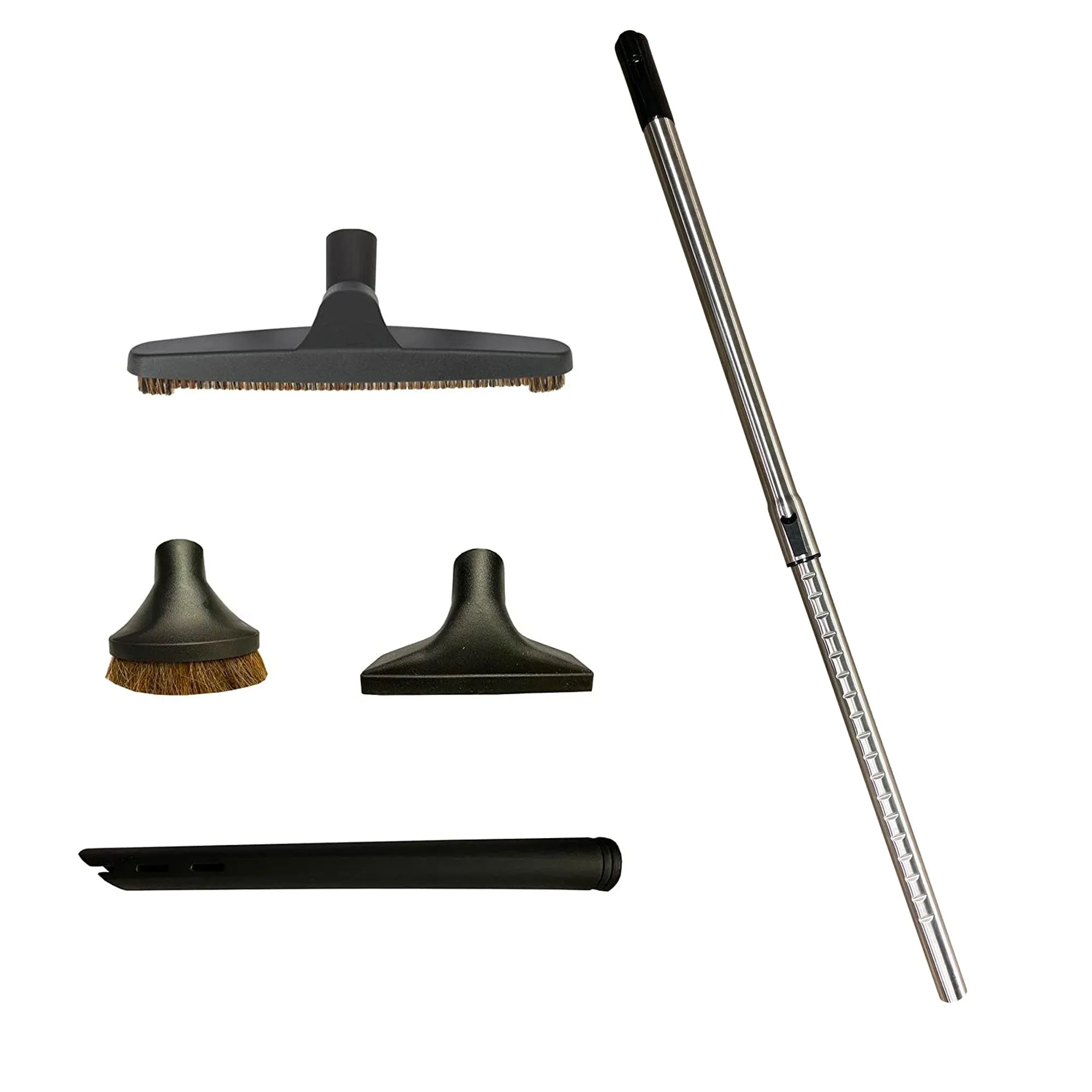 VPC Vacuum Attachment Kit with Stainless Telescopic Wand & 4-Piece Cleaning Kit Accessories | 1 1/4 inch (32mm) Inner Diameter | Designed to Fit All Brands