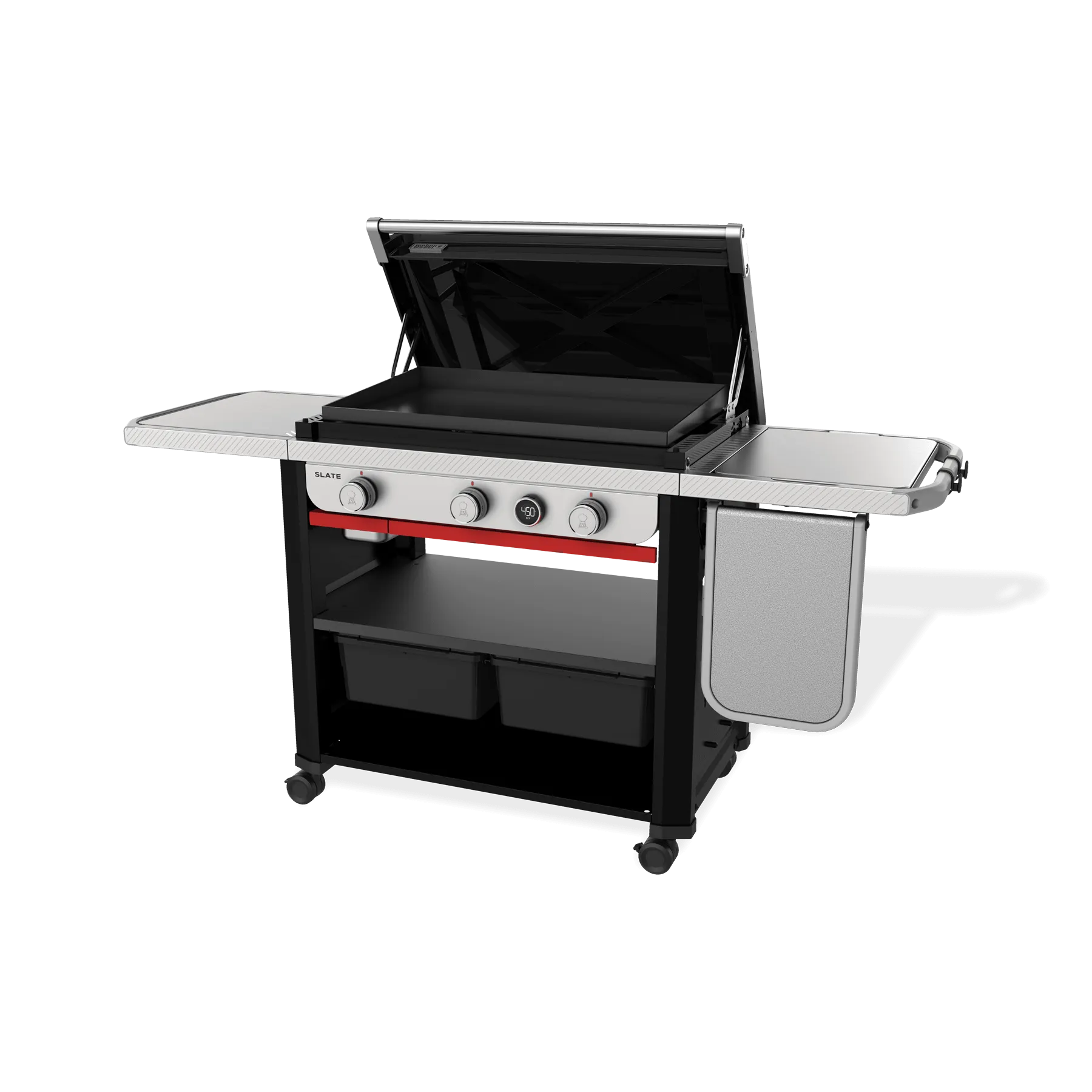 Weber 1500013 Slate&#8482; 30" Rust-Resistant Griddle With Extendable Side Table - Black