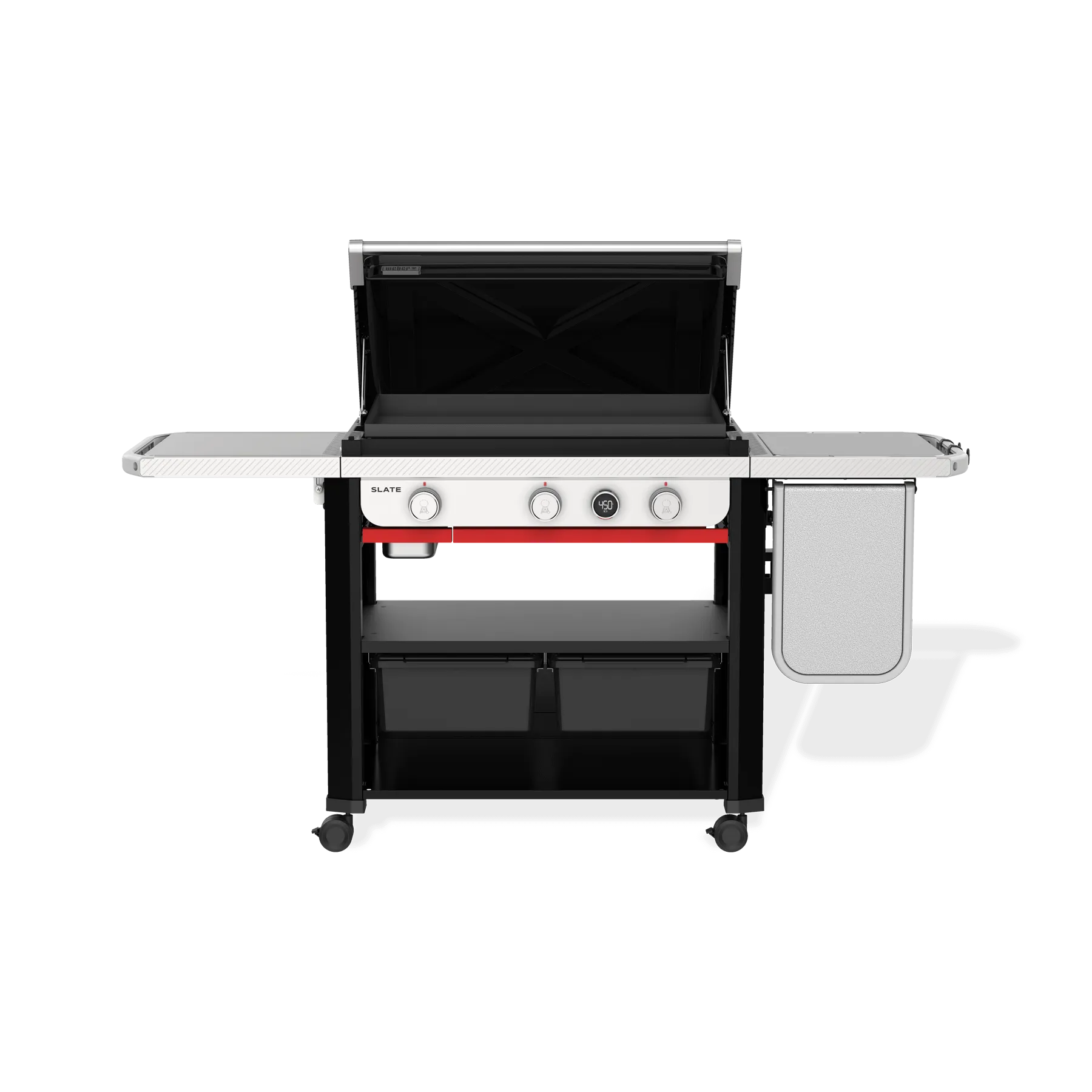 Weber 1500013 Slate&#8482; 30" Rust-Resistant Griddle With Extendable Side Table - Black