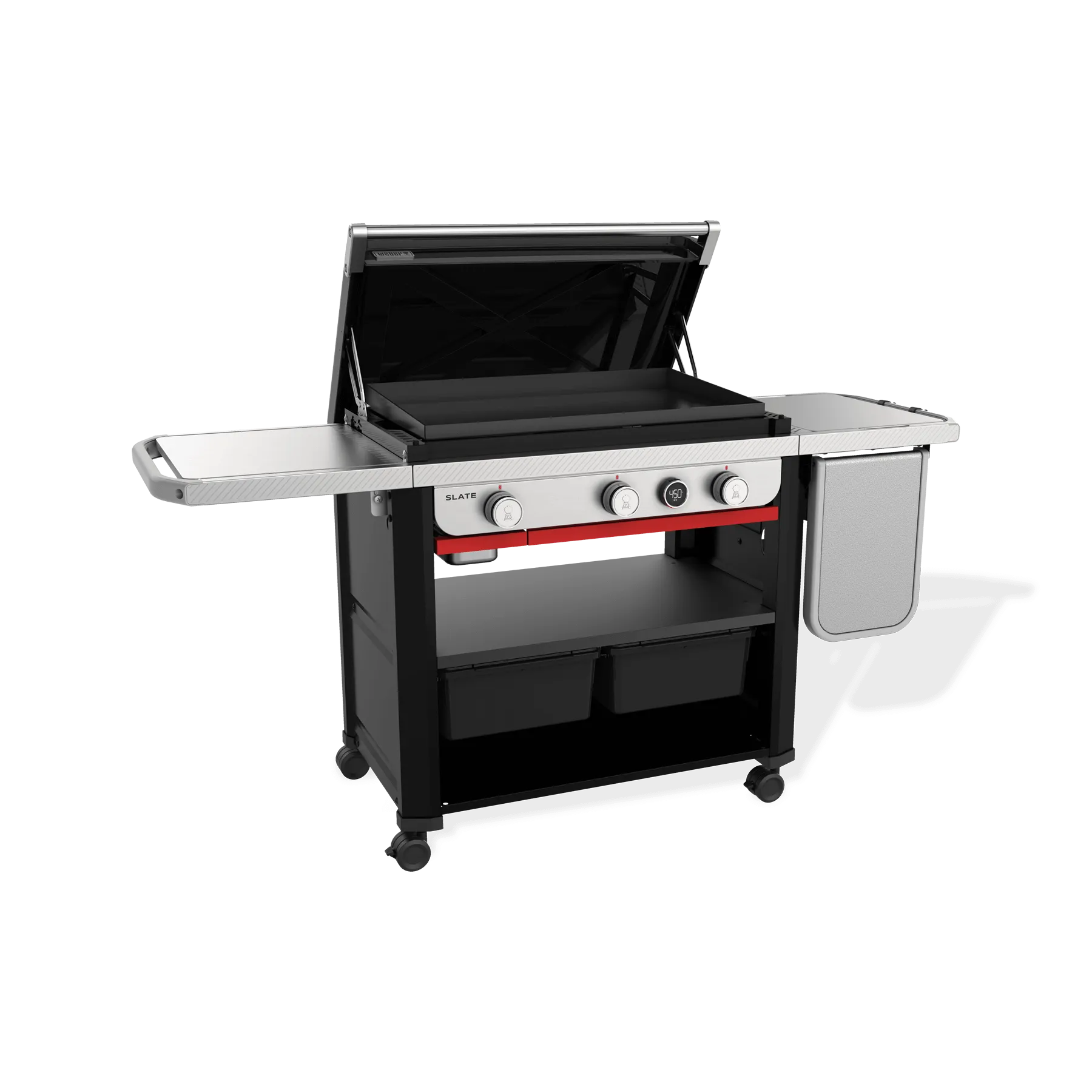 Weber 1500013 Slate&#8482; 30" Rust-Resistant Griddle With Extendable Side Table - Black