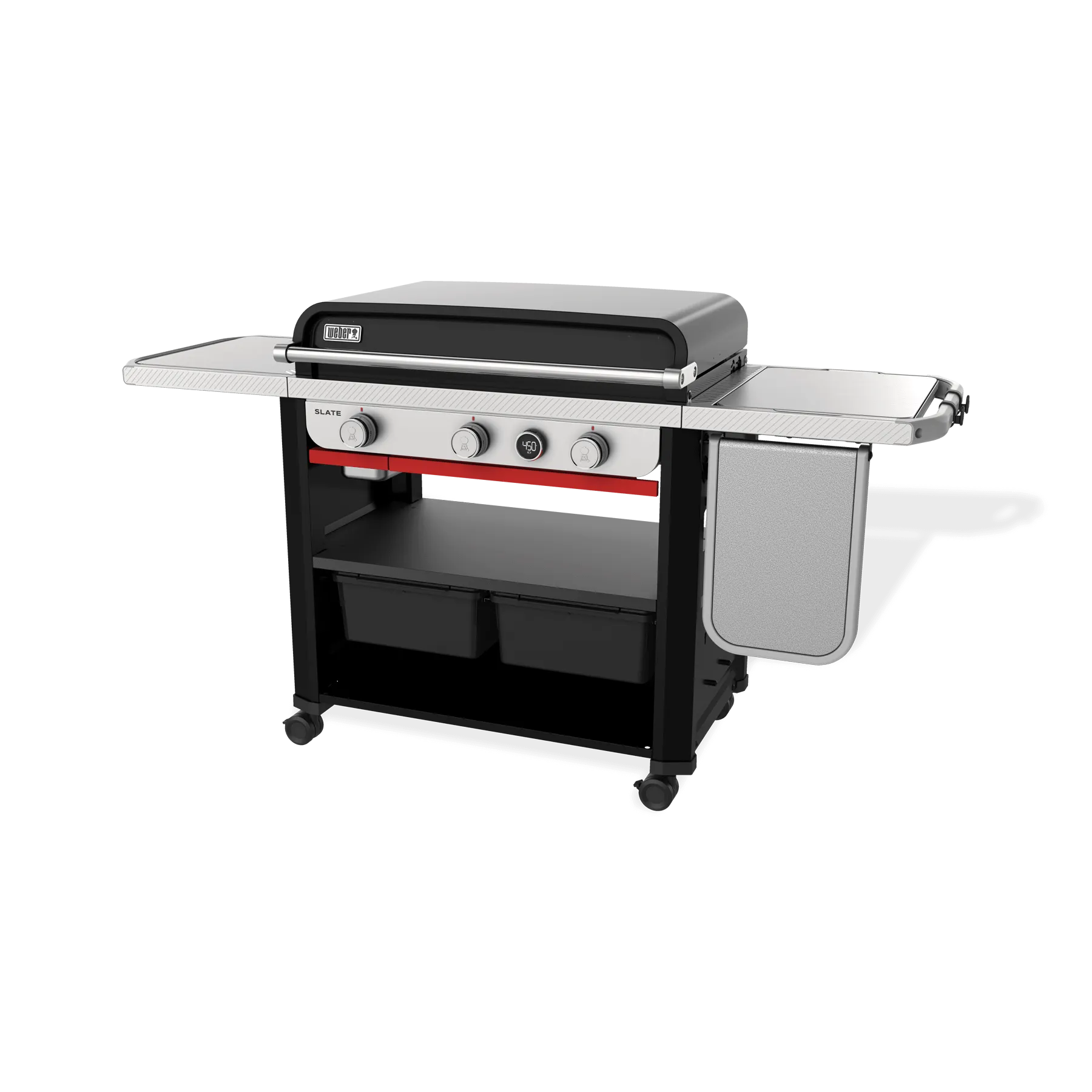 Weber 1500013 Slate&#8482; 30" Rust-Resistant Griddle With Extendable Side Table - Black