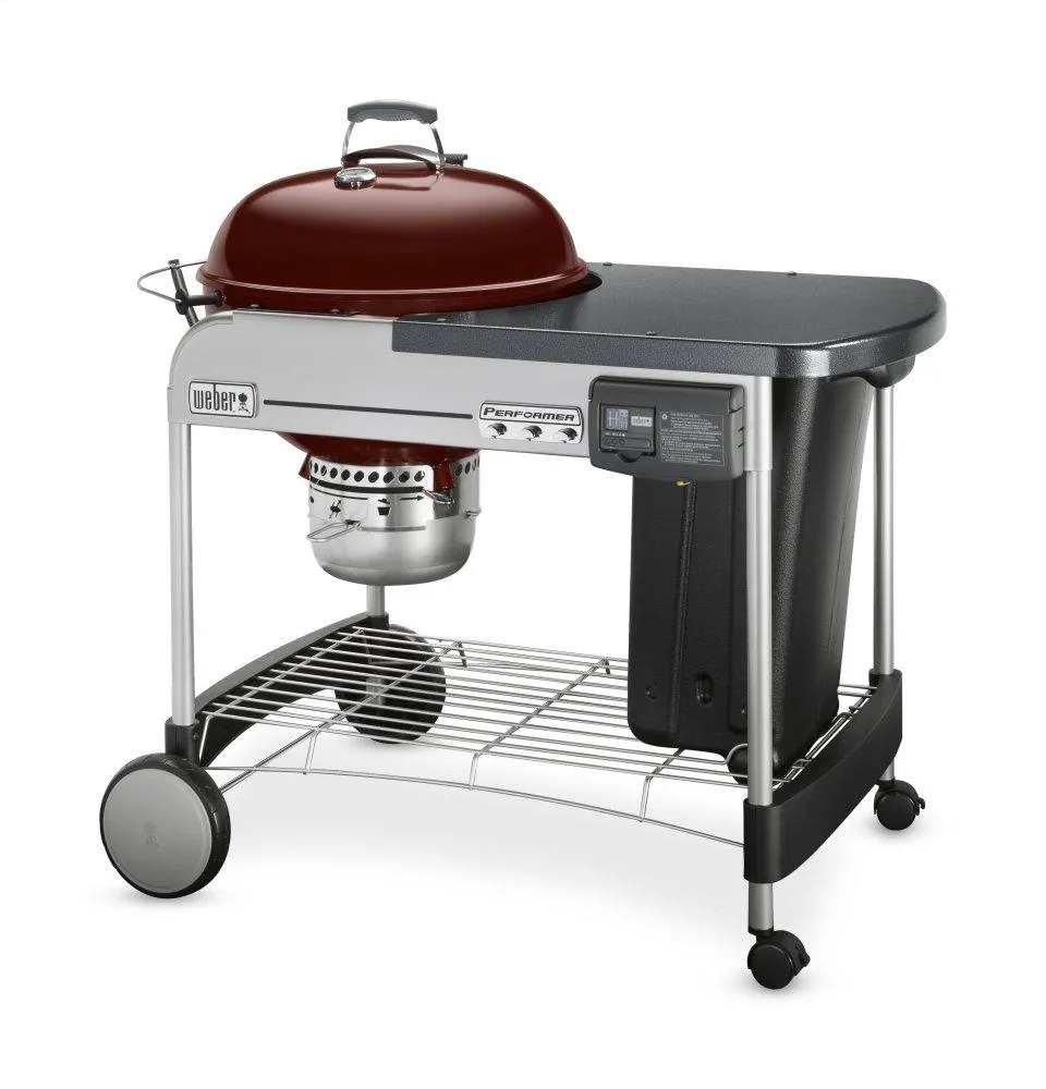 Weber 15503001 Performer Deluxe Charcoal Grill - 22 Inch Crimson