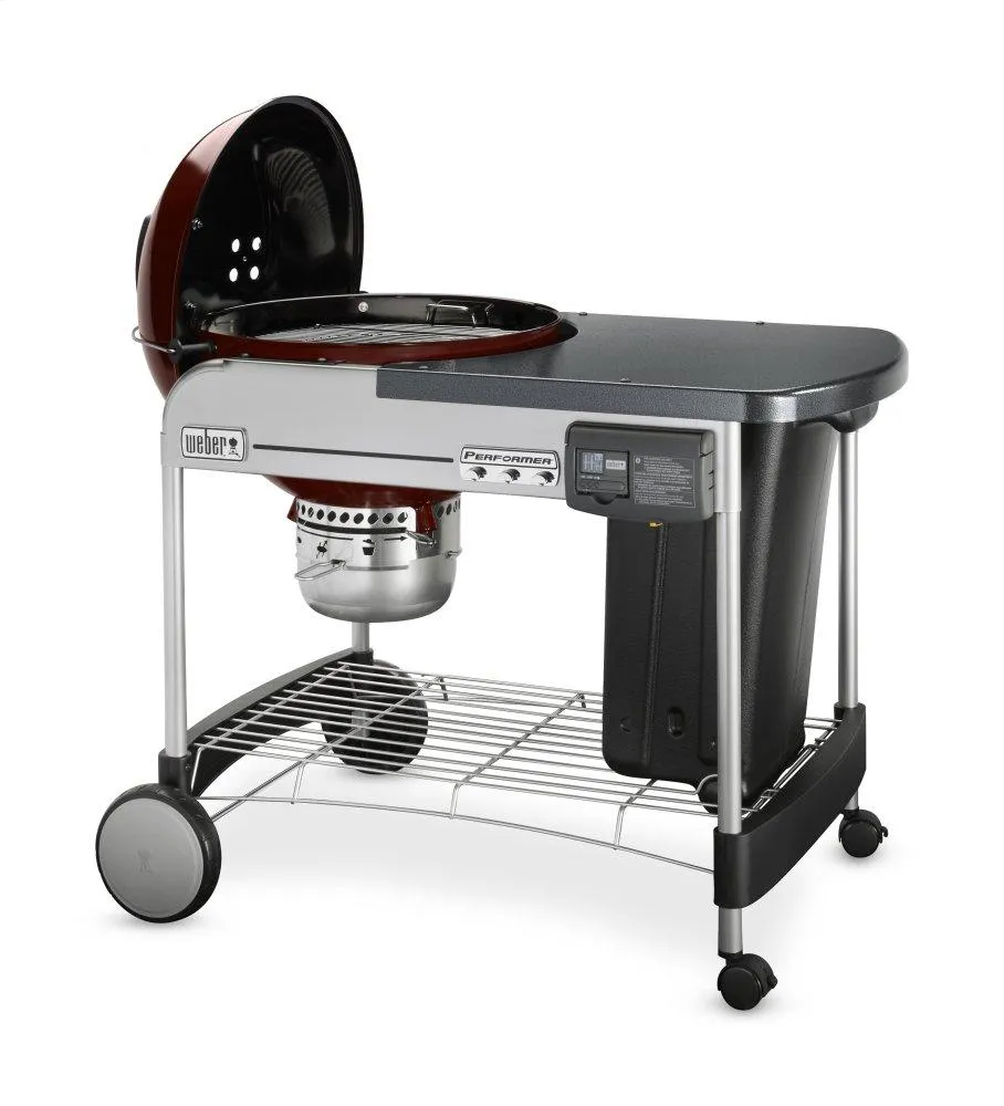 Weber 15503001 Performer Deluxe Charcoal Grill - 22 Inch Crimson