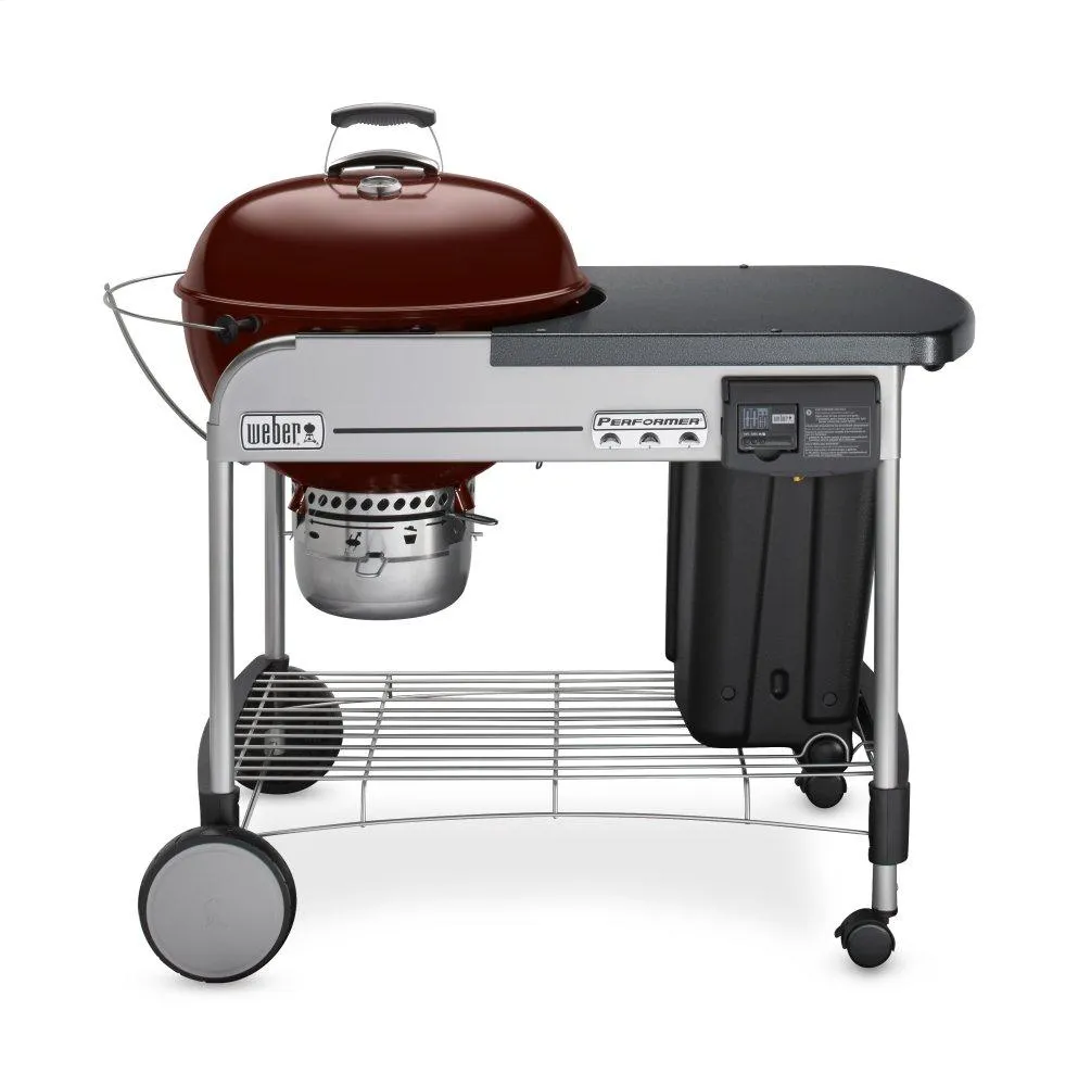 Weber 15503001 Performer Deluxe Charcoal Grill - 22 Inch Crimson