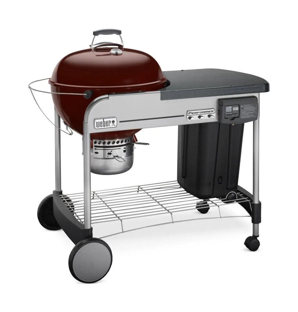 Weber 15503001 Performer Deluxe Charcoal Grill - 22 Inch Crimson