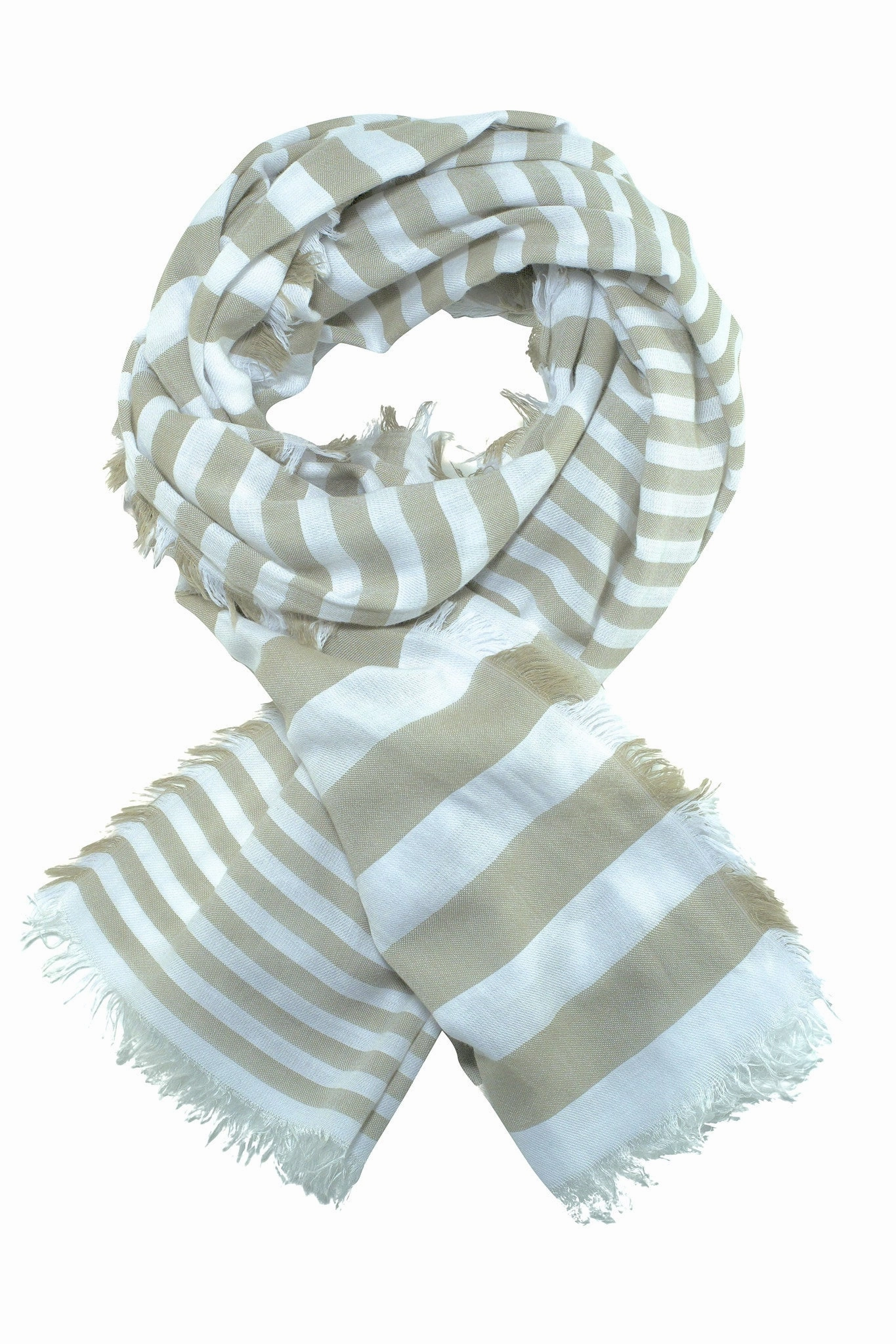 Hot Price Drop Ultra Soft Scarf With Sand-Coloured Stripes