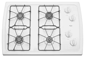 Whirlpool W3CG3014XW 30-Inch Gas Cooktop With 5,000 Btu Accusimmer Burner