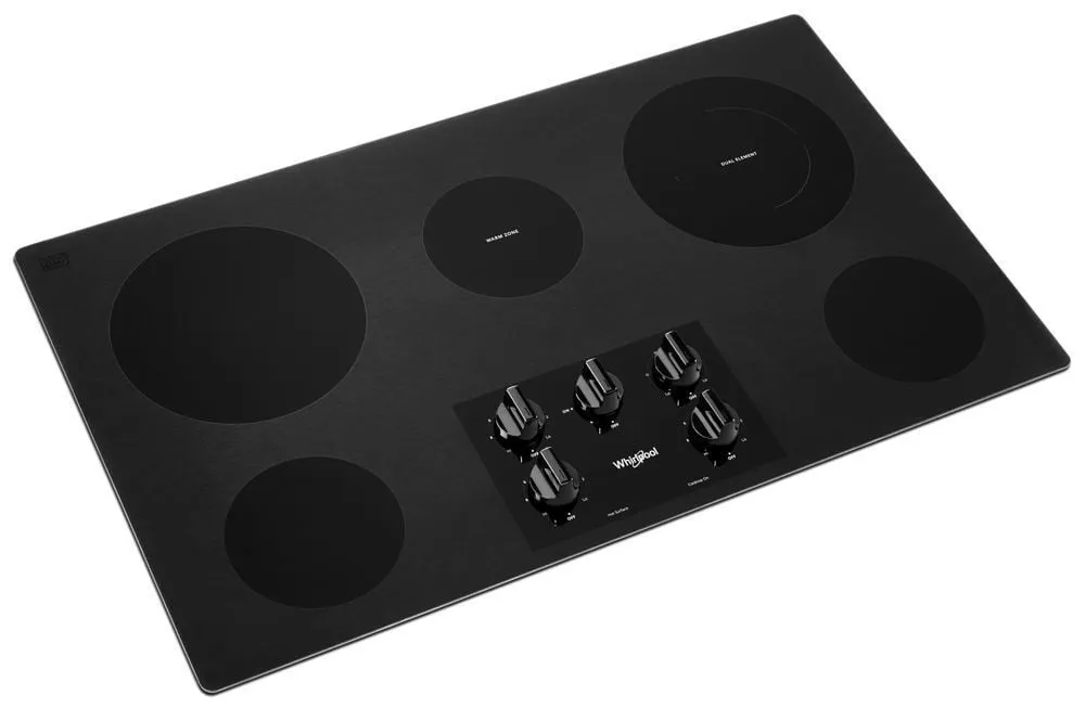 Whirlpool WCE55US6HB 36-Inch Electric Ceramic Glass Cooktop With Dual Radiant Element