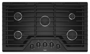 Whirlpool WCG55US6HB 36-Inch Gas Cooktop With Ez-2-Lift Hinged Cast-Iron Grates