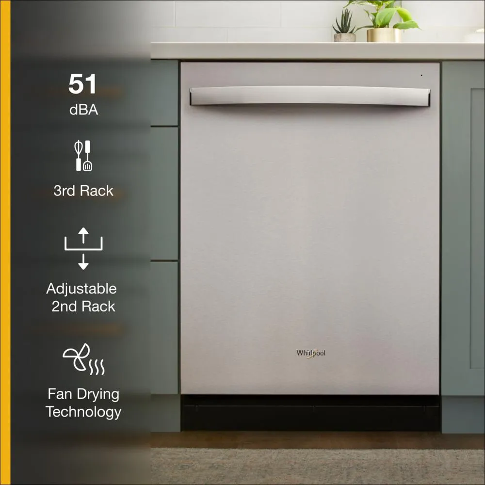Whirlpool WDT730HAMZ 51 Dba Quiet Dishwasher With 3Rd Rack