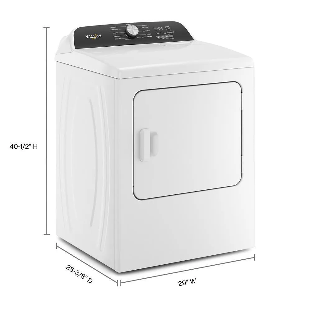 Whirlpool WED500CMW 7.0 Cu. Ft. Long Vent Electric Moisture Sensing Dryer