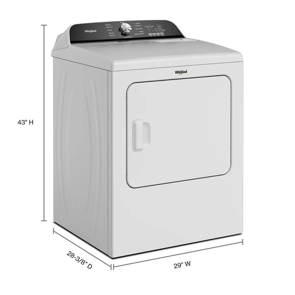Whirlpool WED6150PW 7.0 Cu. Ft. Whirlpool Top Load Electric Dryer With Moisture Sensor