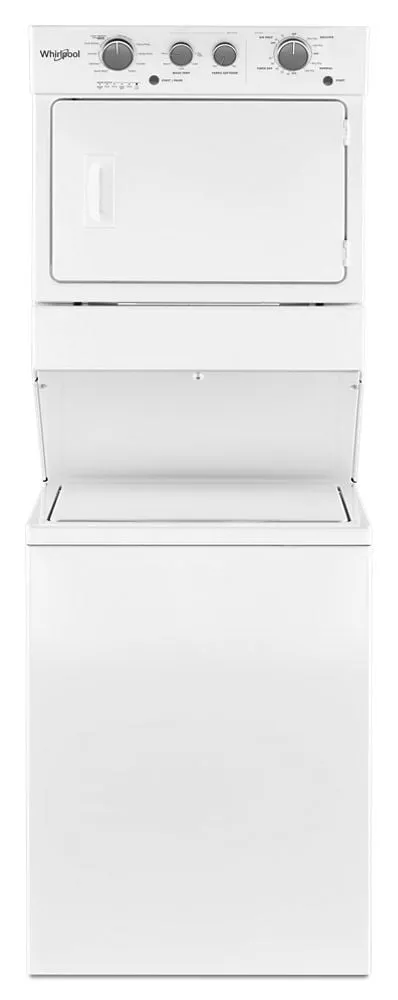 Whirlpool WET4027HW 3.5 Cu.Ft Electric Stacked Laundry Center 9 Wash Cycles And Autodry
