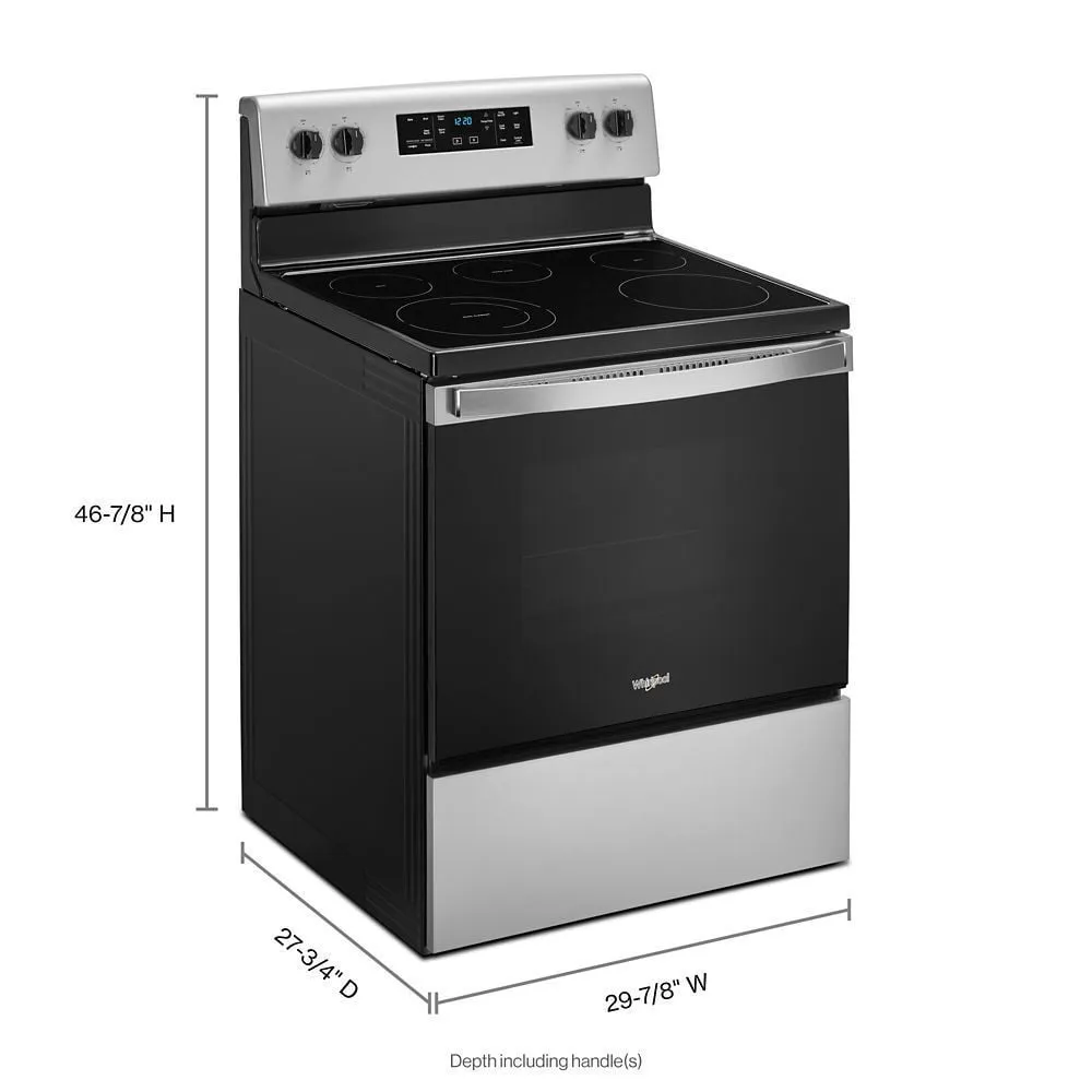 Whirlpool WFE505W0JZ 5.3 Cu. Ft. Whirlpool Electric Range With Frozen Bake Technology.