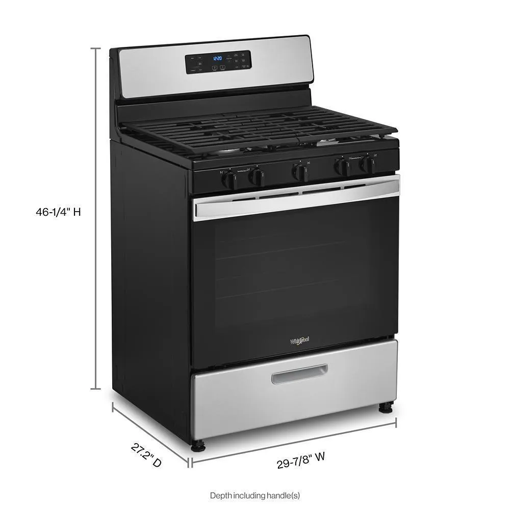 Whirlpool WFG505M0MS 5.1 Cu. Ft. Freestanding Gas Range With Edge To Edge Cooktop