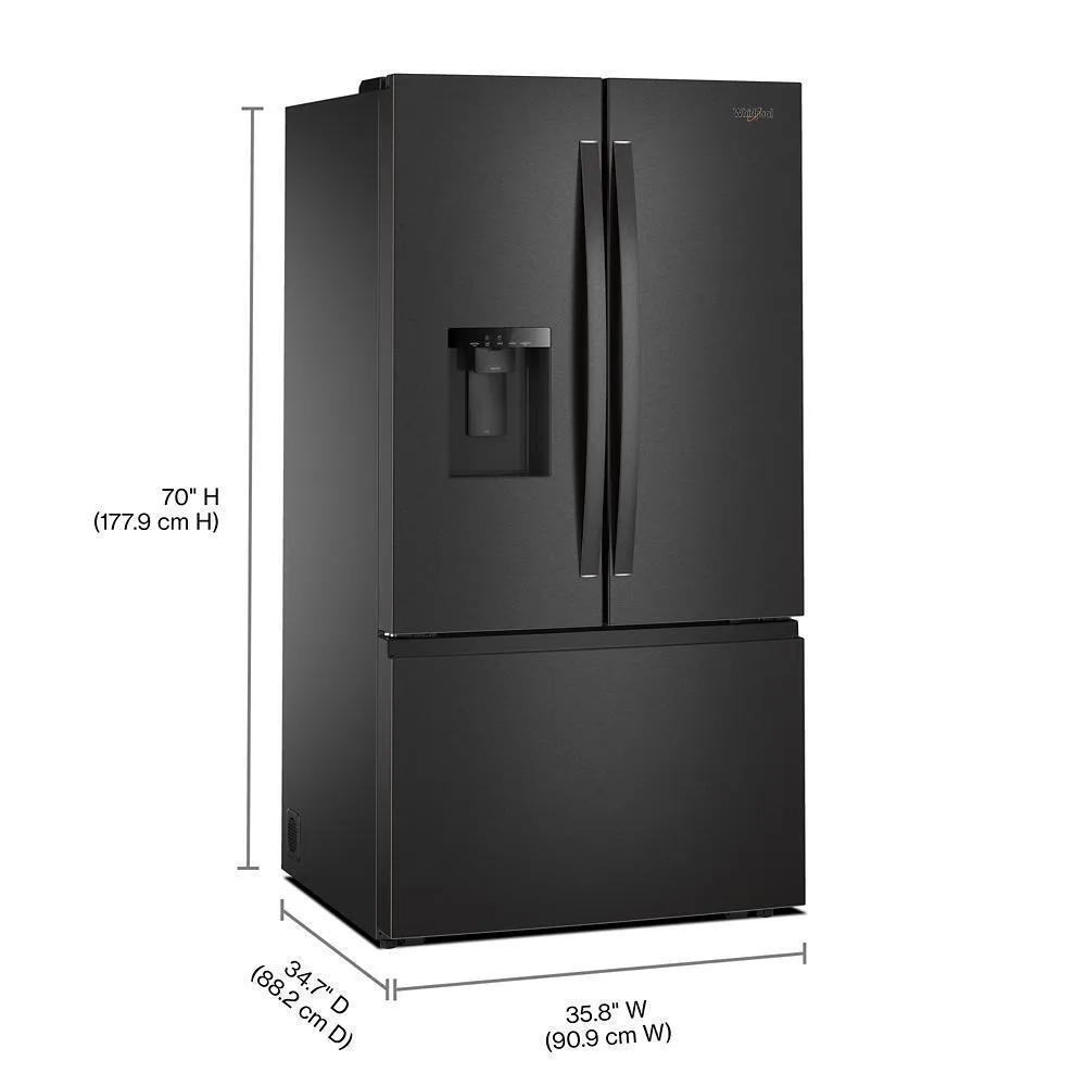 Whirlpool WRFF3536SV 36-Inch French Door Refrigerator With In-Door Water And Ice Maker - 30 Cu. Ft.