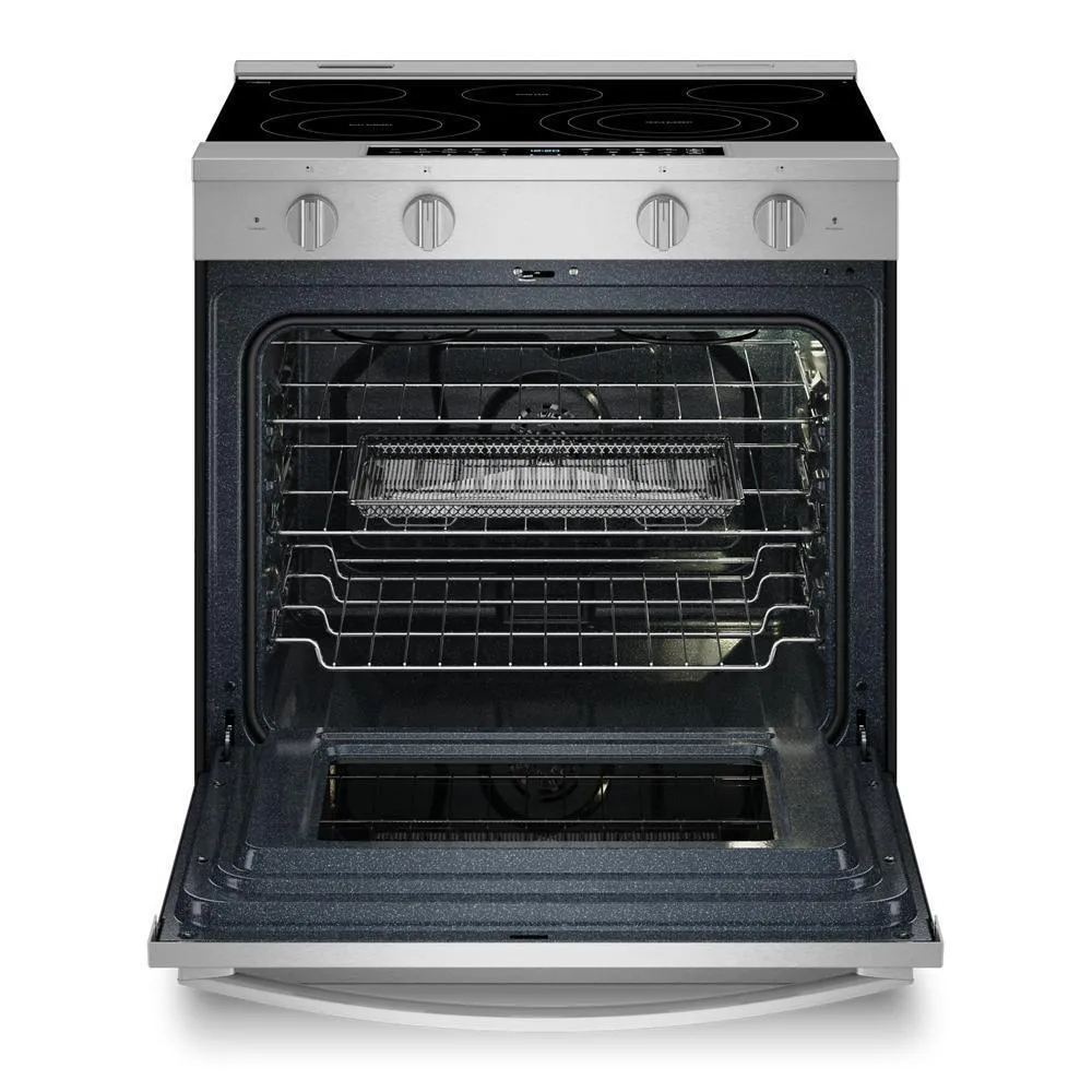 Whirlpool WSES7530RZ 30-Inch Smart Slide In Electric Range With Air Cooking Technology, No Preheat Air Fry, Wipeclean&#8482; Coating, Steam/Self Clean And High Speed Preheat
