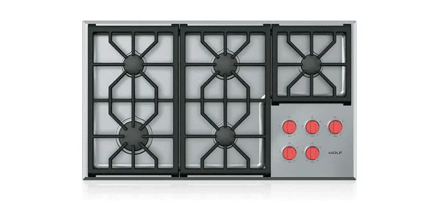 Wolf CG365PS 36" Professional Gas Cooktop - 5 Burners