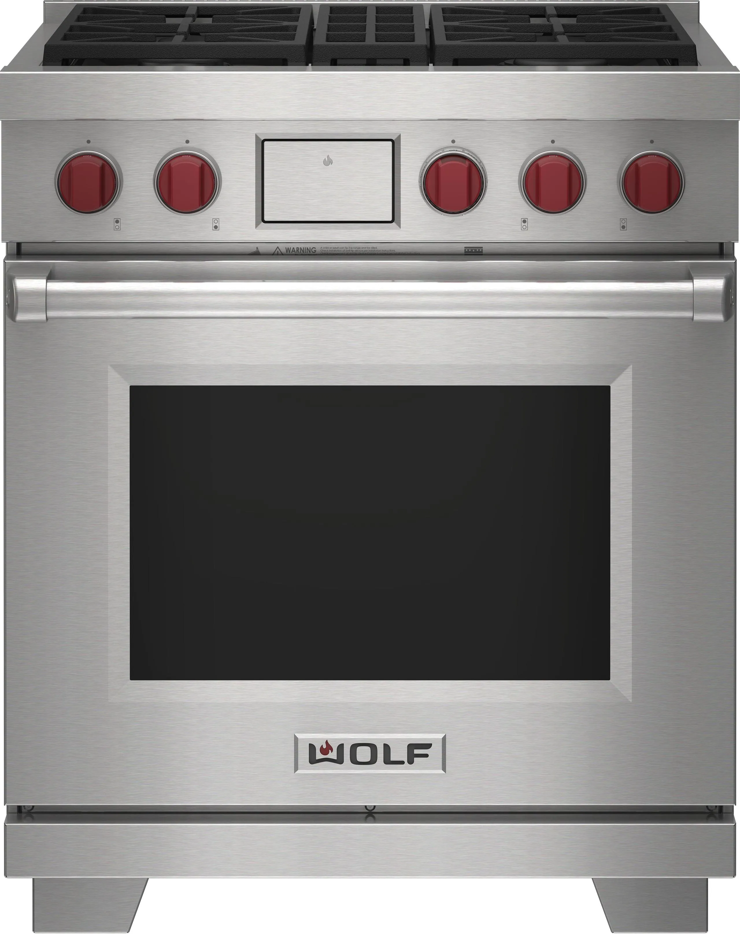 Wolf DF30450BKP 30" Dual Fuel Range - 4 Burners