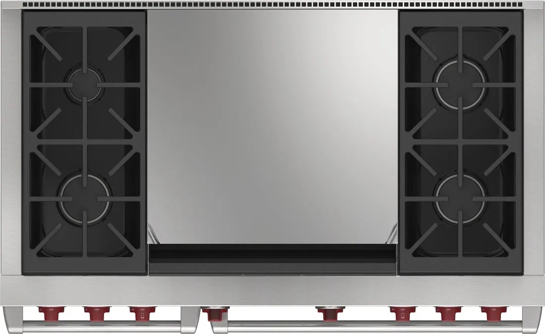 Wolf DF48450DGSPLP 48" Dual Fuel Range - 4 Burners And Infrared Dual Griddle