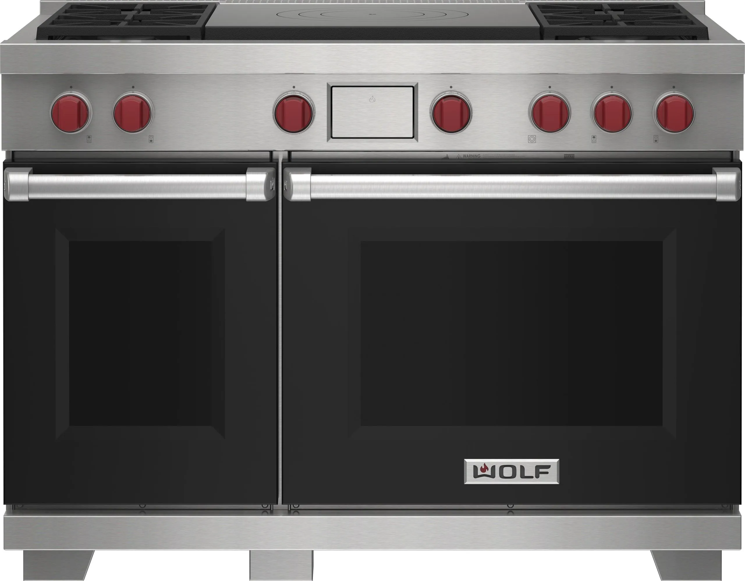 Wolf DF48450FBKP 48" Dual Fuel Range - 4 Burners And French Top